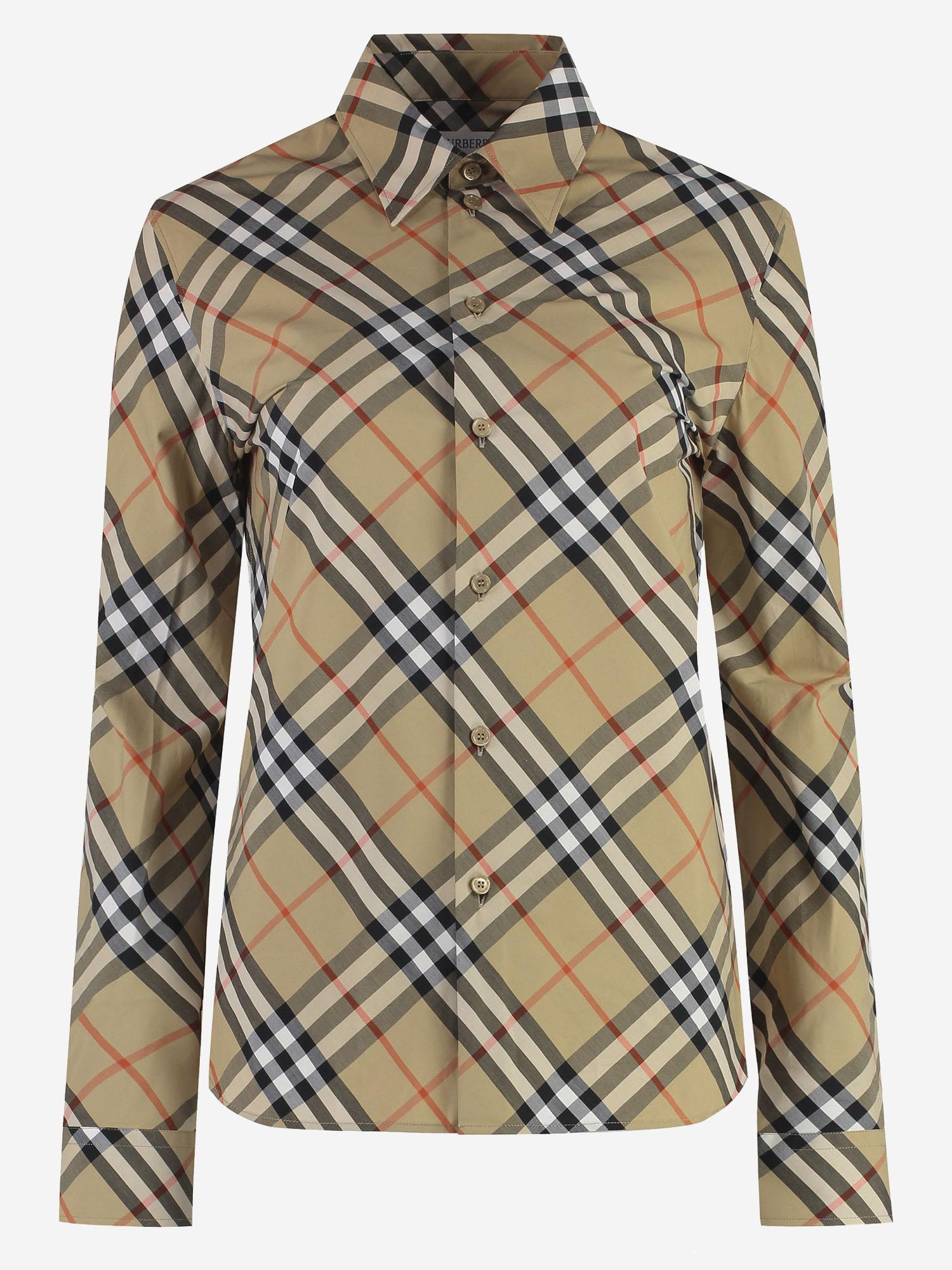 CAMICIA IN COTONE CON MOTIVO CHECK 8113599 SAND IP CHECK BURBERRY 