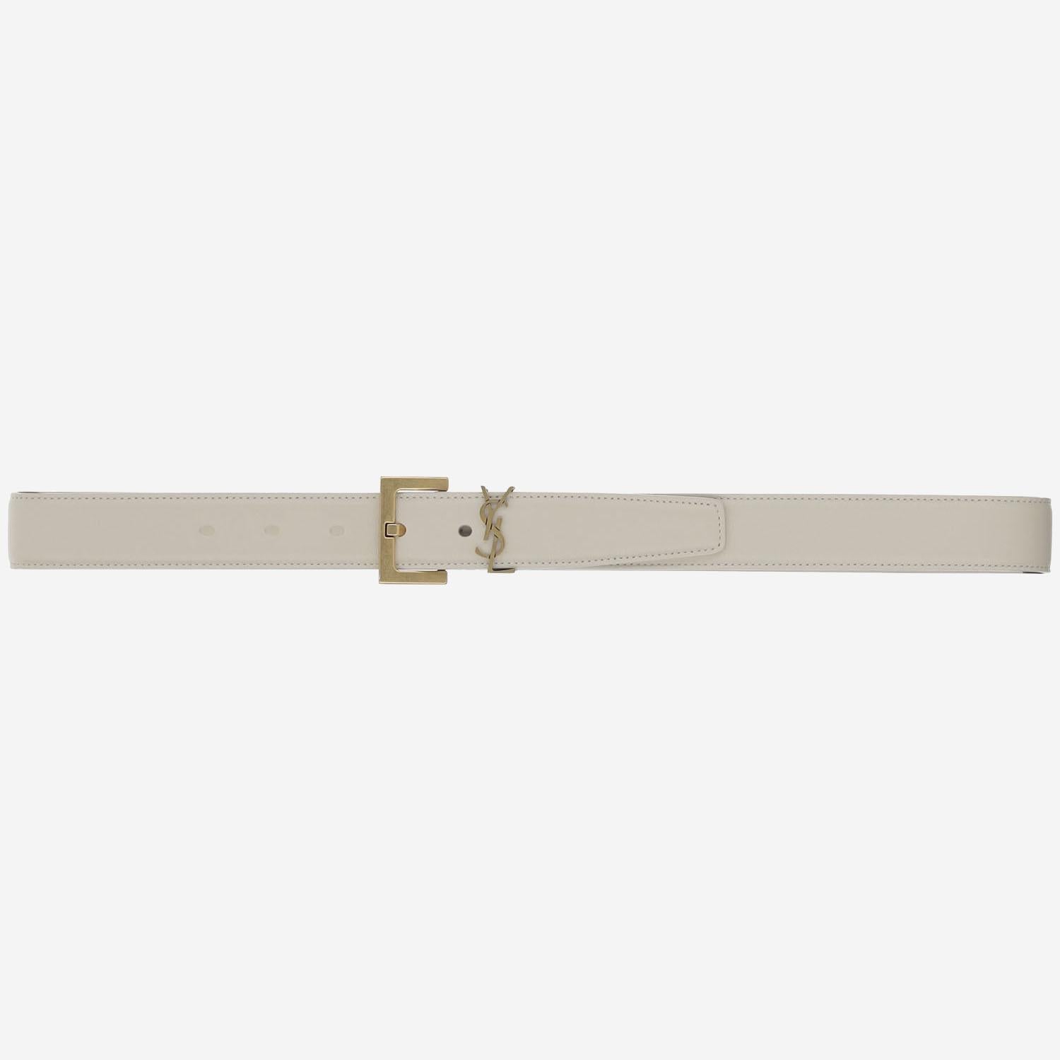 CINTURA IN PELLE LUCIDA 634437 BOO0W9207 SAINT LAURENT 