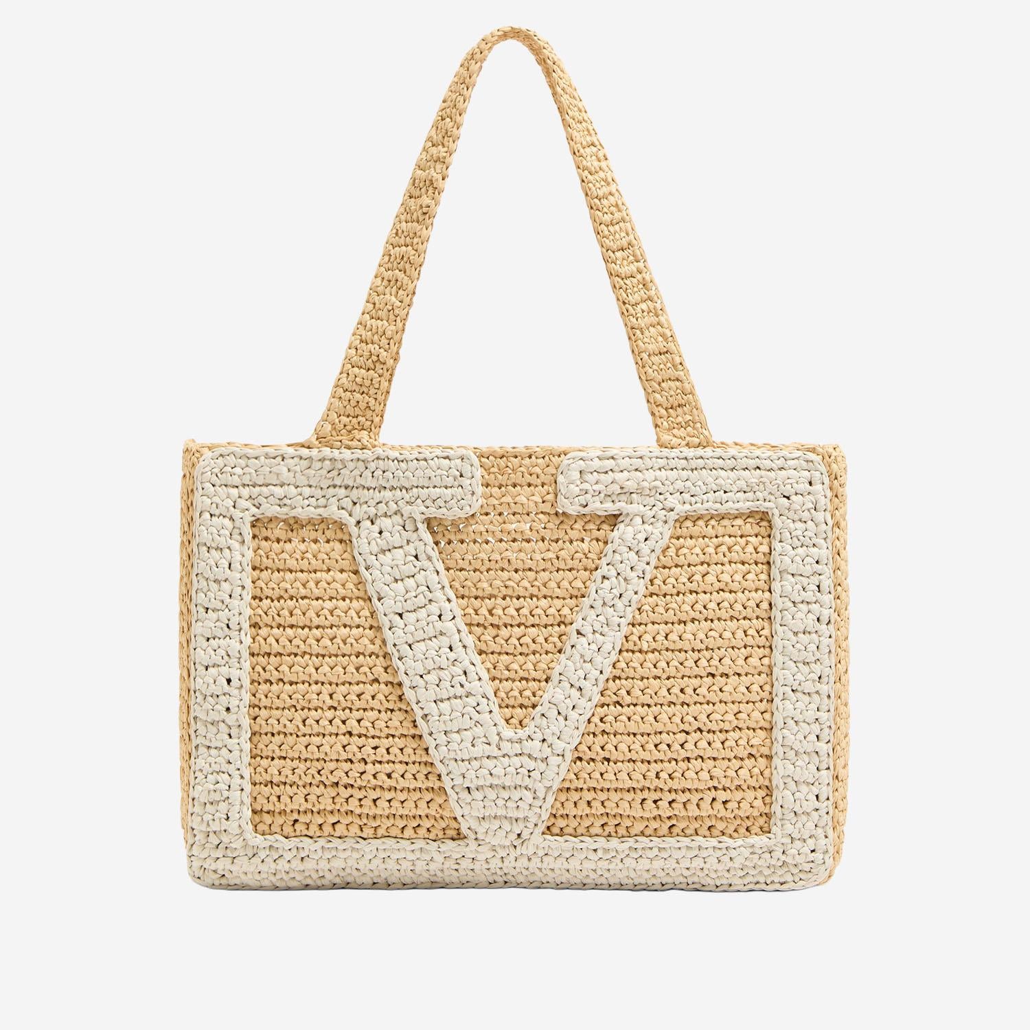 BORSA SHOPPING MEDIA VIVA SUPERSTAR IN RAFIA 8W2B0S11 QETCEM VALENTINO GARAVANI 