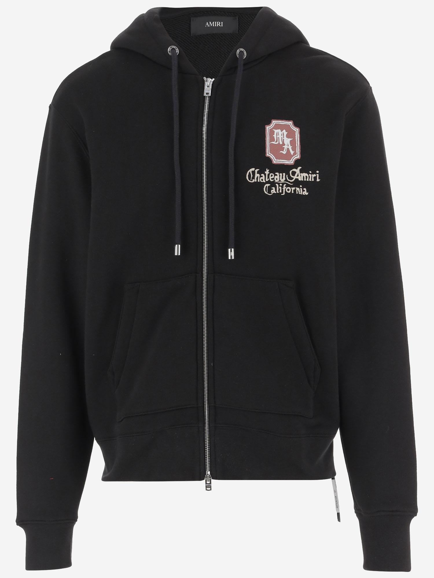 FELPA CON CAPPUCCIO IN COTONE CON ZIP AMTOJR 1098001 AMIRI 