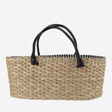 BORSA SMALL IN PAGLIA E PELLE PANDSMALL NERO ANITA BILARDI 