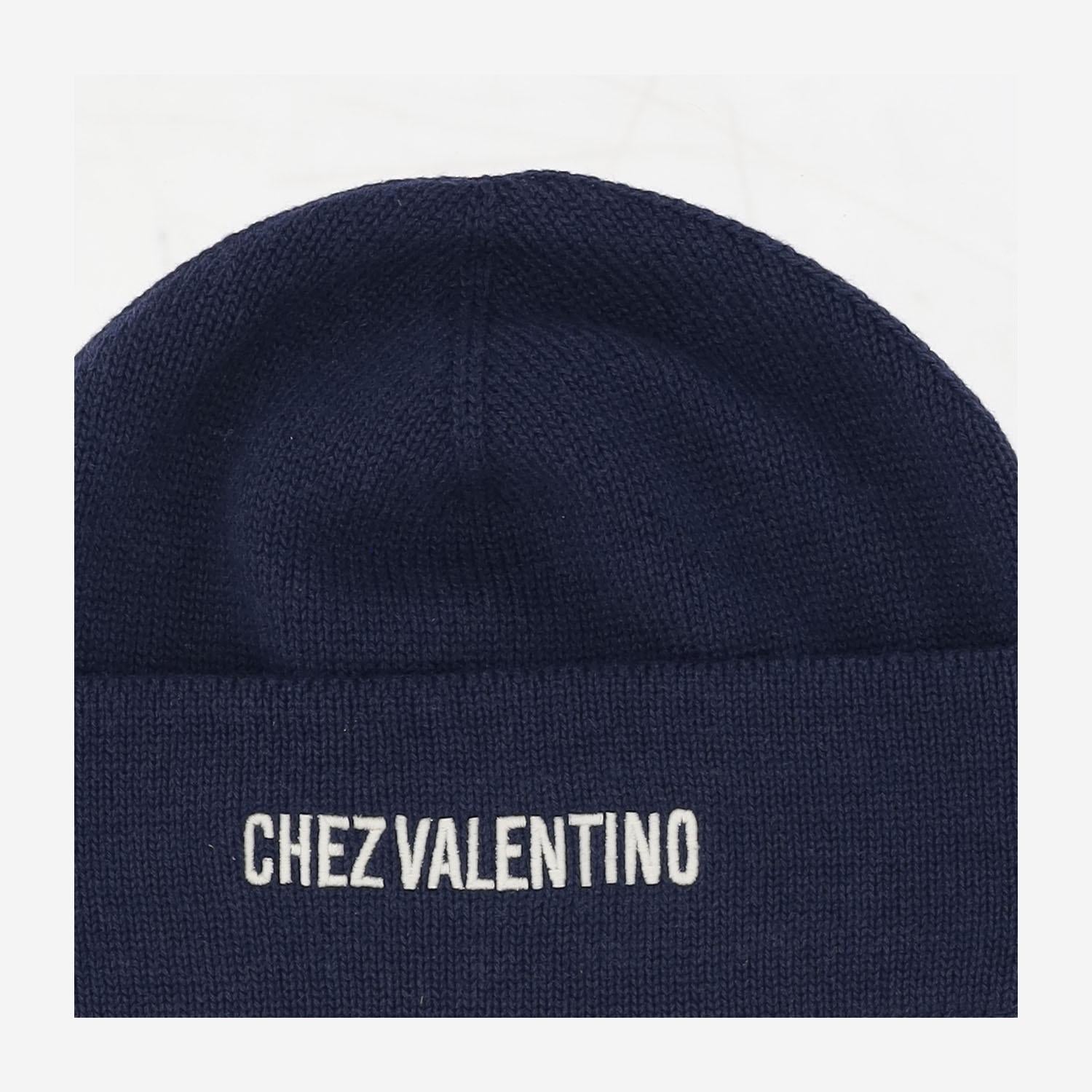 BEANIE IN COTONE E LANA CON LOGO 7Y2HB02R FZLAEW VALENTINO GARAVANI 