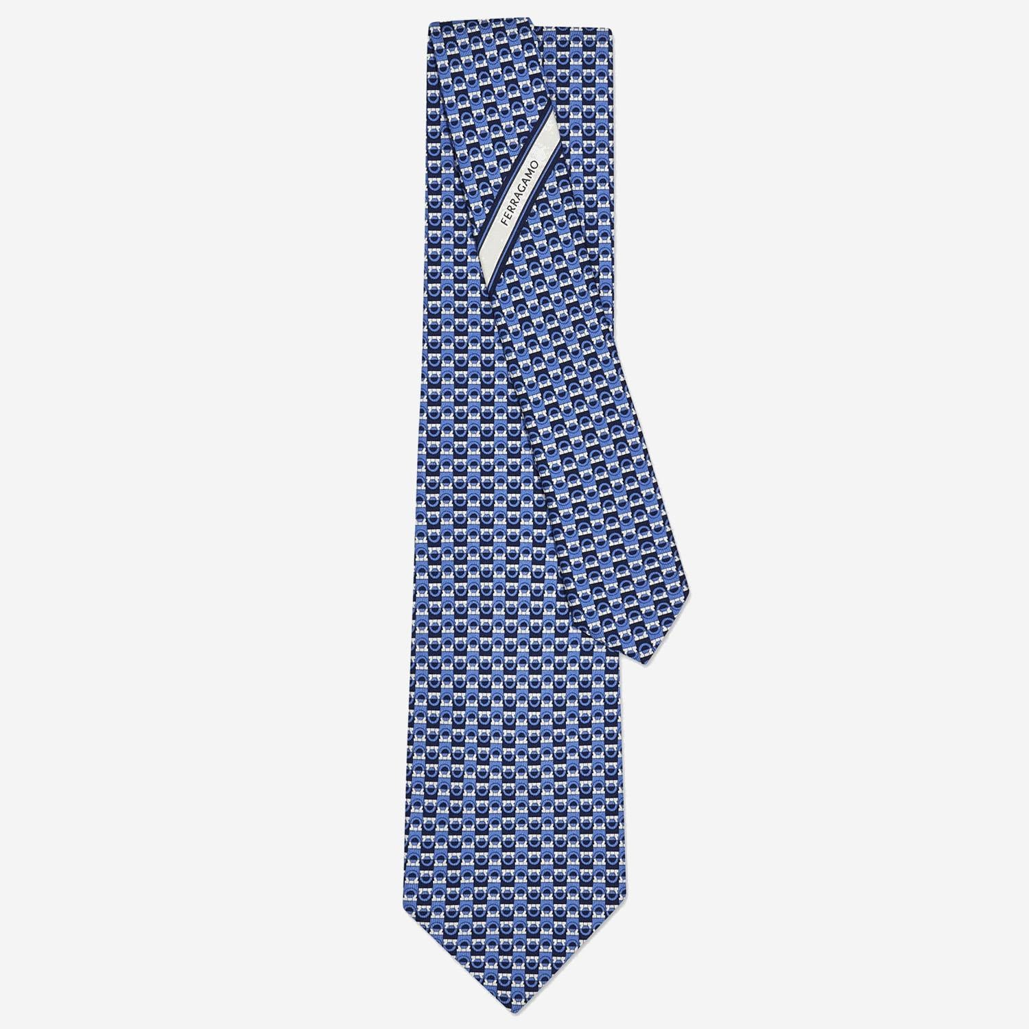 CRAVATTA IN SETA CON MOTIVO GEOMETRICO 351313 003 SALVATORE FERRAGAMO 