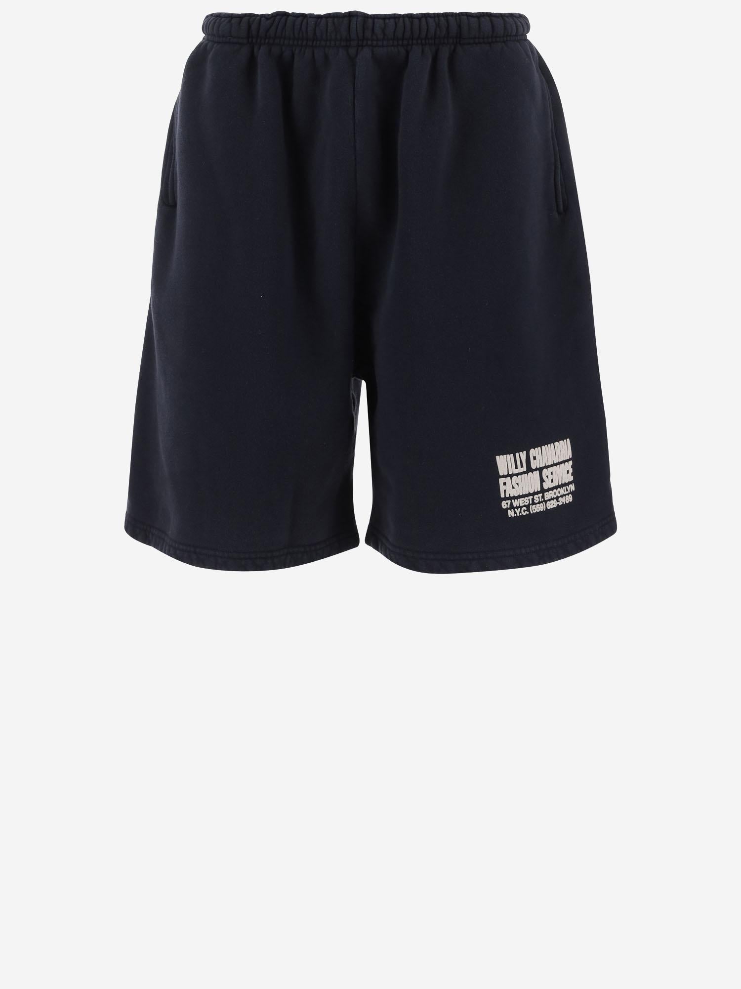 PANTALONI CORTI IN COTONE CON LOGO WCJSY0182 014 WILLY CHAVARRIA 