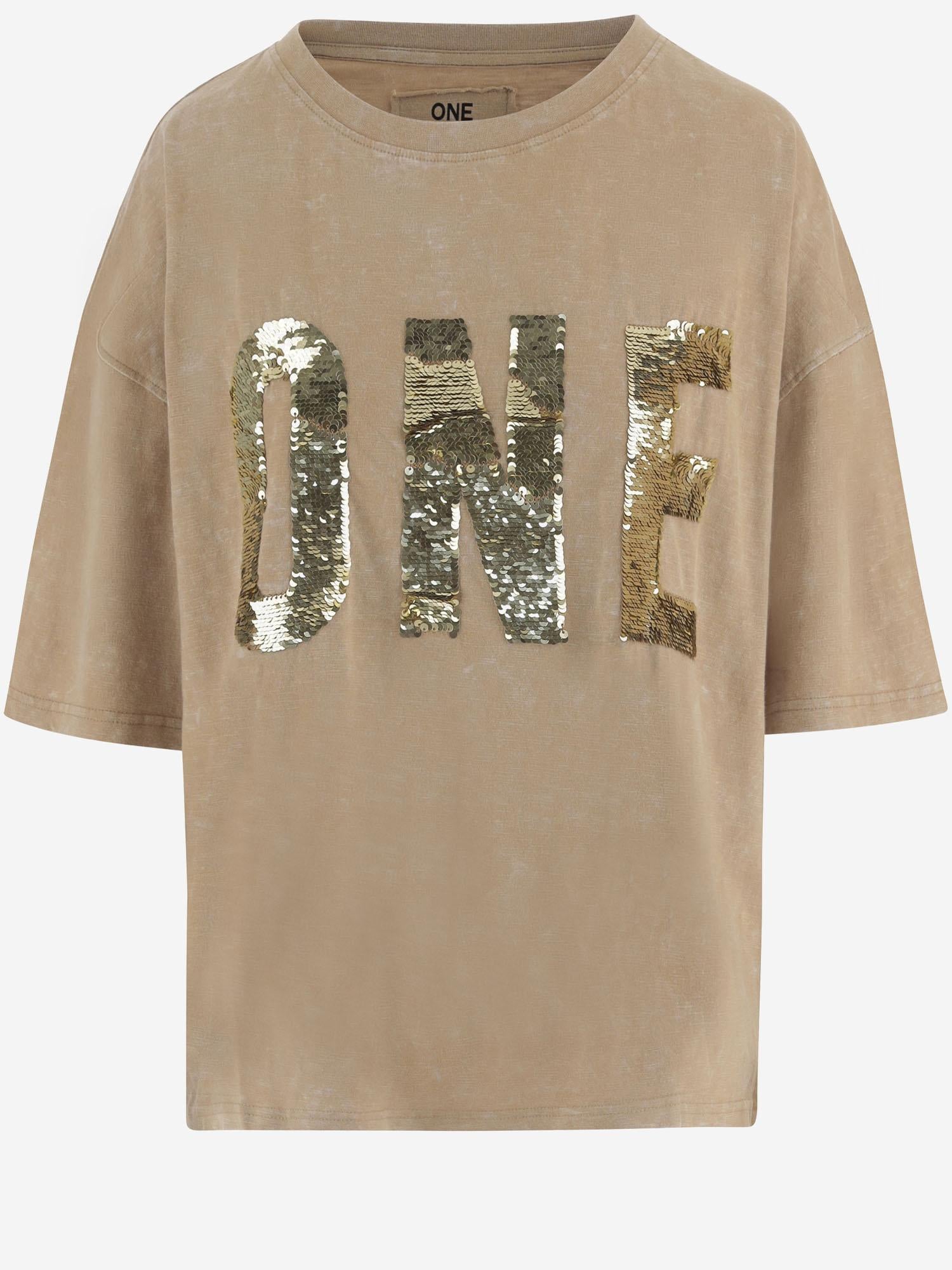 T-SHIRT IN COTONE CON LOGO ALAN SAND ONE TEE 
