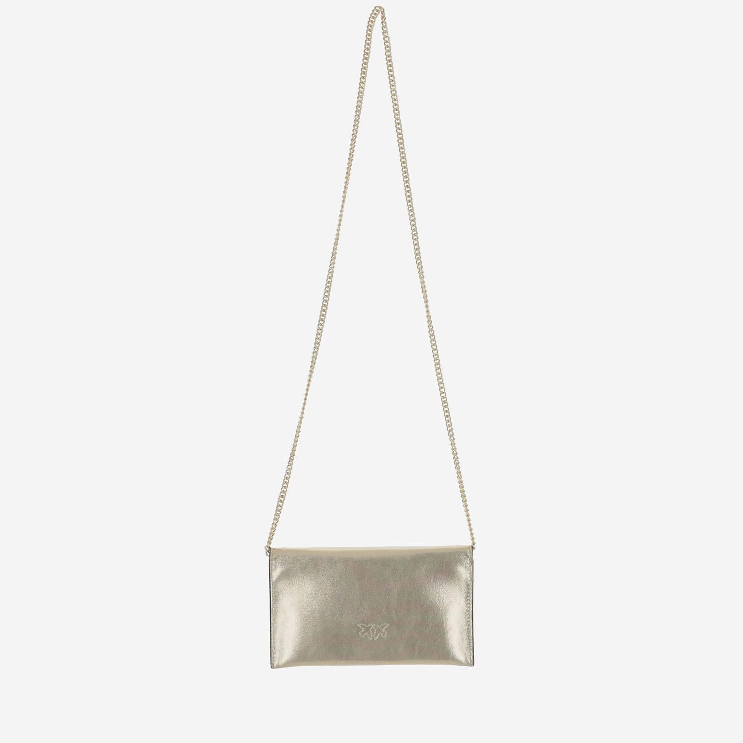 BORSA MINI PIATTA IN PELLE 105347 A2O9ZZLV PINKO 