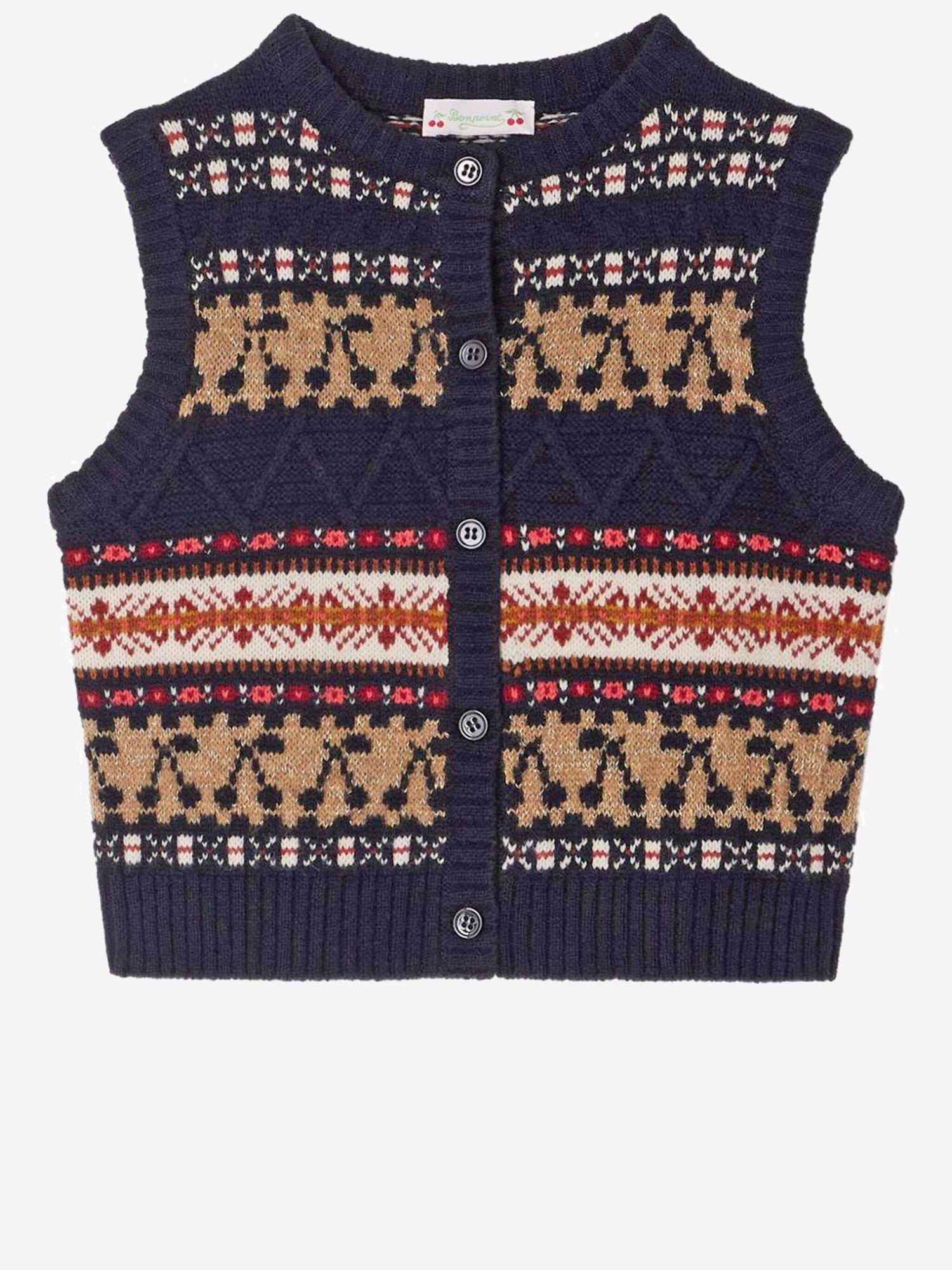 Cardigan in lana senza maniche Janou W05GCAK00036 170 BONPOINT KIDS 