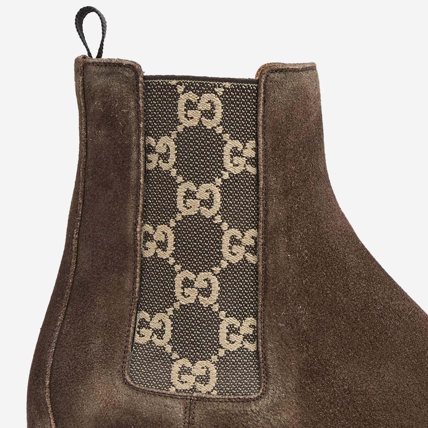 STIVALETTI IN SUEDE CON LOGO 864474 AAGGO2161 GUCCI 