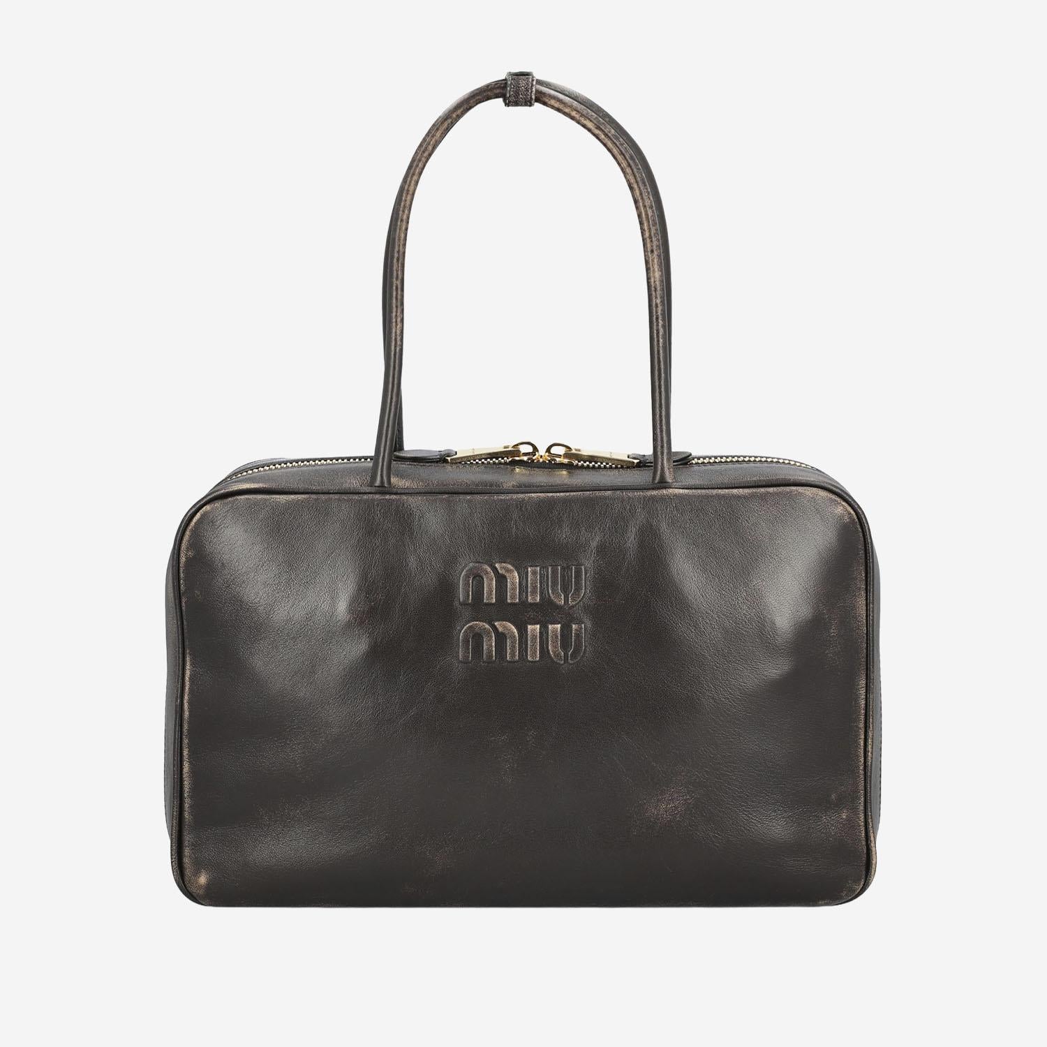 BORSA BEAU IN PELLE 5BB117 AF6PF0201 MIU MIU 