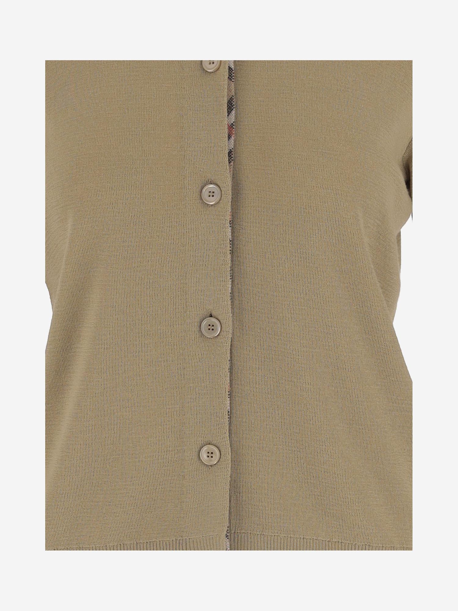 Cardigan in lana 8112164 FLAX BURBERRY 