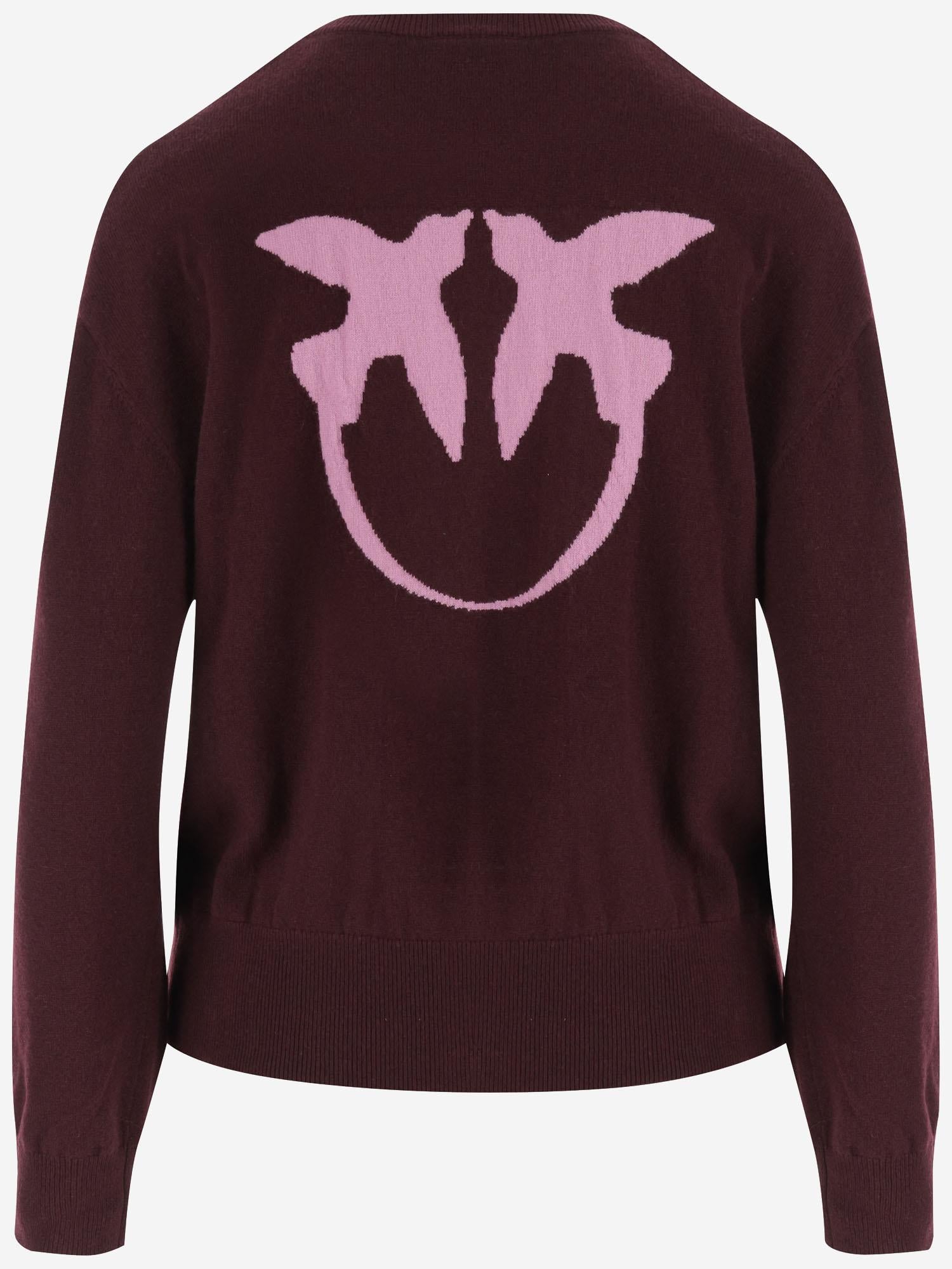 MAGLIONE IN LANA E CASHMERE CON LOGO 105561 A2SIYND PINKO 