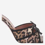 Sandali Eleonora in seta ELEONORASLIPPER 95LEOPARDBLACK AMINA MUADDI 