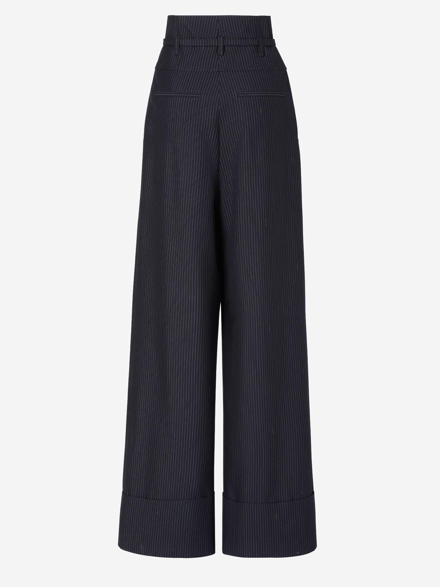 PANTALONI IN LANA GESSATA FR6673 AW7IF0QG3 FENDI 