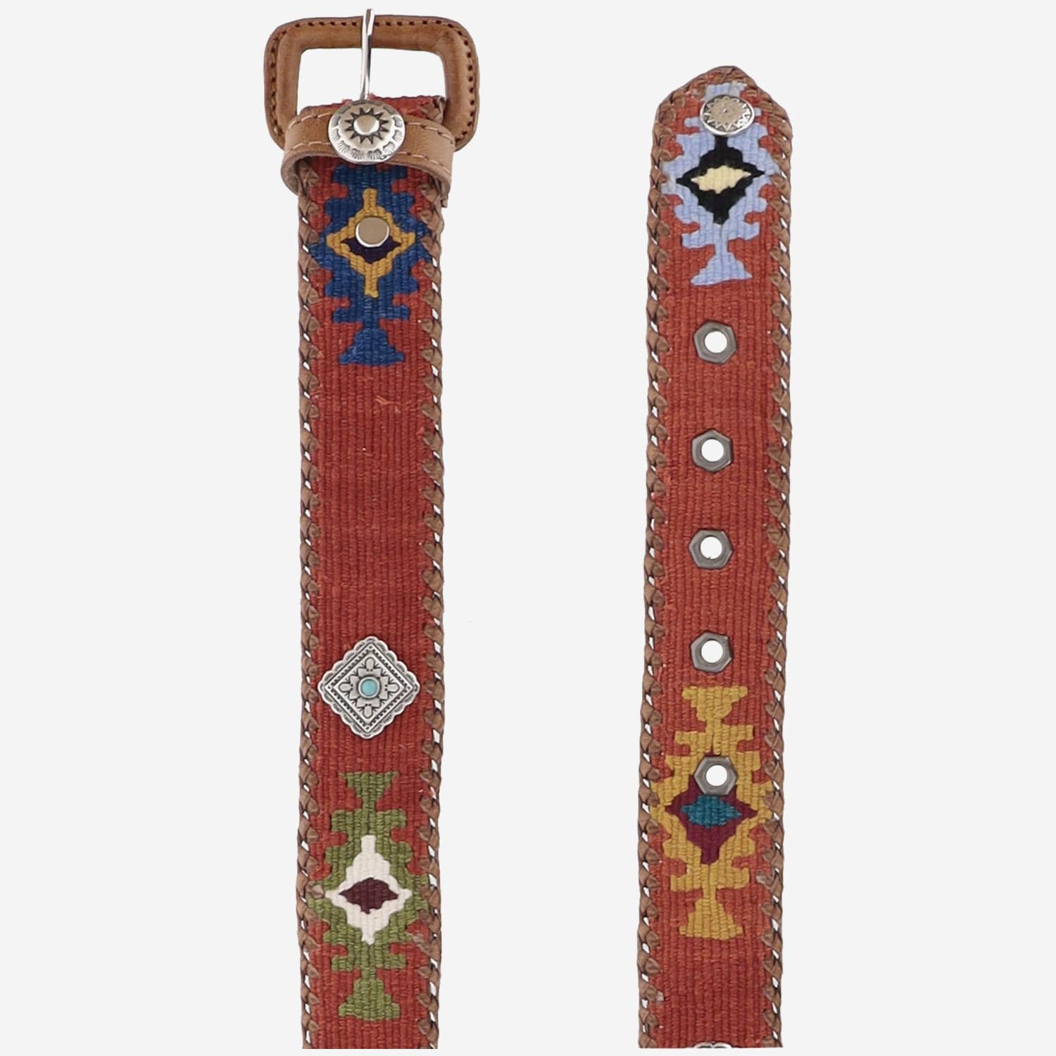 CINTURA IN PELLE E TESSUTO AMAZONIA COCCIO WAITZ 