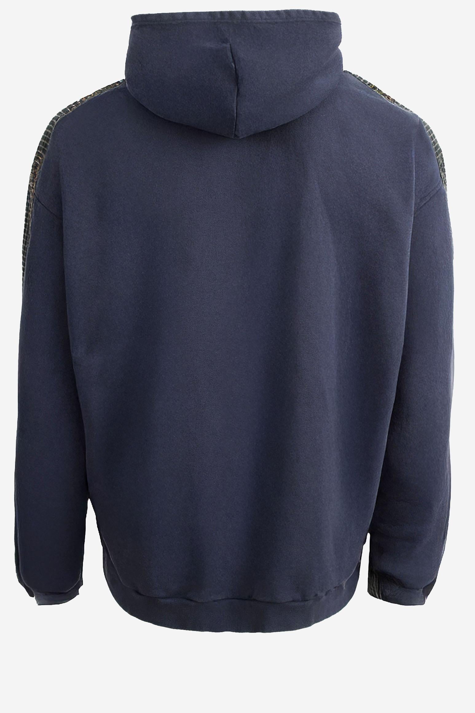 CAMICIA CON CAPPUCCIO IN COTONE CON MOTIVO A QUADRI 839189 TOM051094 BALENCIAGA 