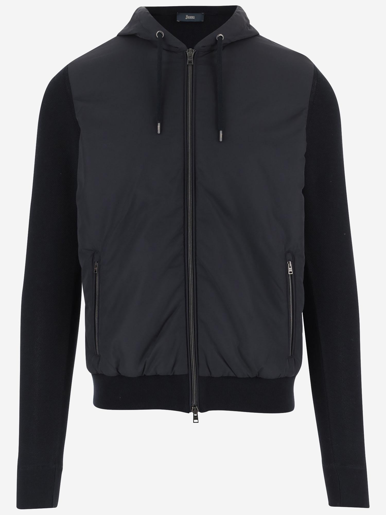 GIUBBOTTO CON CAPPUCCIO IN COTONE E NYLON MC000168U 720569201 HERNO 