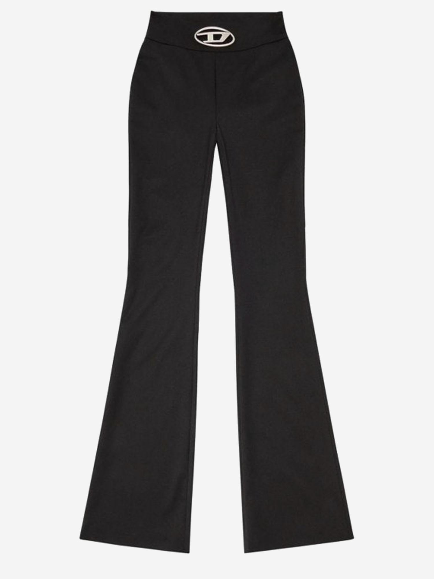 PANTALONI IN MISTO LANA STRETCH CON OVAL D IN METALLO A14390 0PHAL9XX DIESEL 