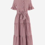 ABITO IN COTONE A RIGHE CON COLLO ARRICCIATO 4394 48510008 F.IT 