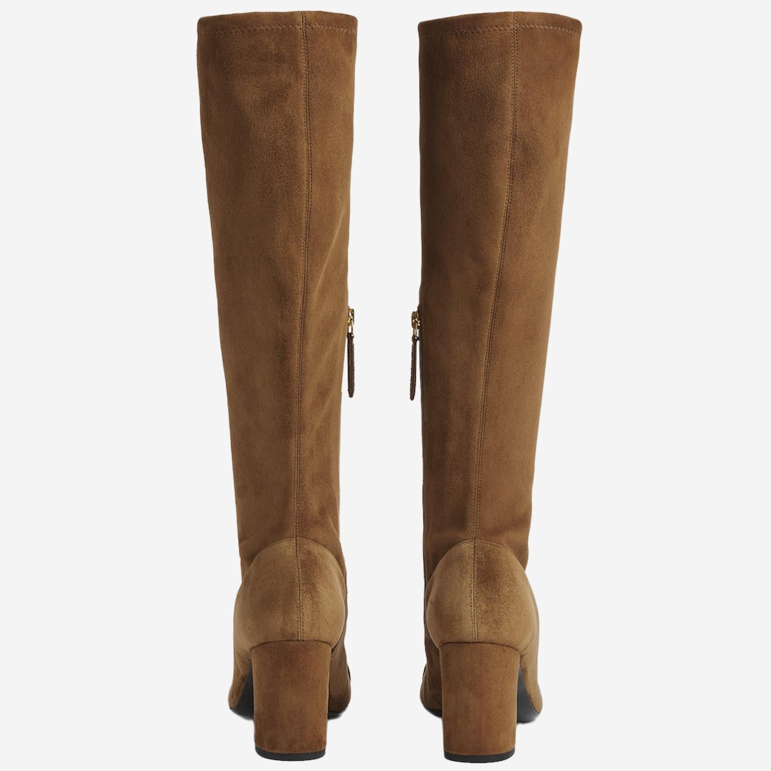 Stivali alti con mezzo morsetto in pelle scamosciata 851420 AAFMU2118 GUCCI 