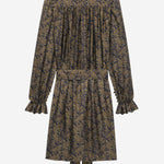 Abito in twill di seta motivo paisley 828304 Y6K904775 SAINT LAURENT 