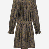 Abito in twill di seta motivo paisley 828304 Y6K904775 SAINT LAURENT 
