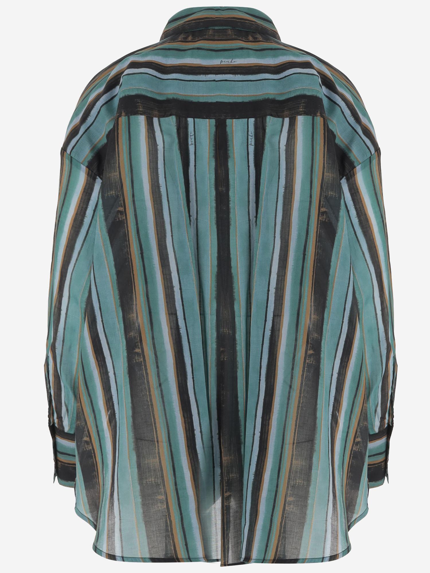 CAMICIA IN COTONE CON MOTIVO A RIGHE 106990 A3CHSD3 PINKO 