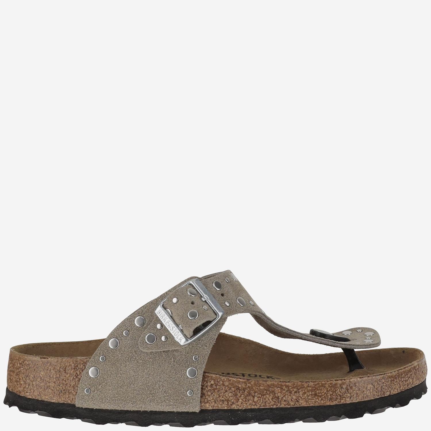 SANDALI GIZEH RIVET IN PELLE SCAMOCIATA 1029388 TAUPE BIRKENSTOCK 