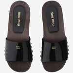 SANDALI IN PELLE CON LOGO 5Z425E 069F0002 MIU MIU 