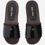 SANDALI IN PELLE CON LOGO 5Z425E 069F0002 MIU MIU 