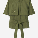 CAMICIA TRENCH CROPPED IN POPELINE DI COTONE 8117711 PASTURE BURBERRY 