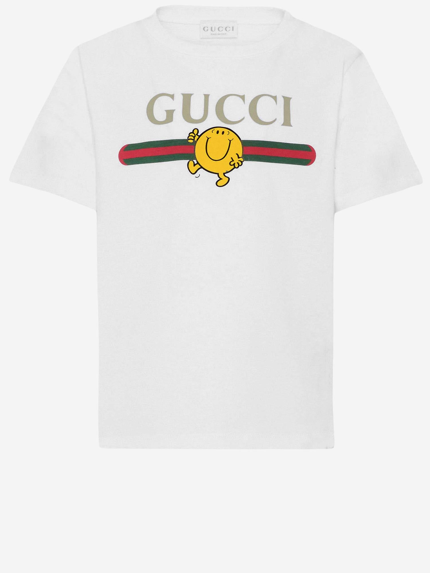 T-SHIRT IN COTONE CON STAMPA 575114 XJHPS9320 GUCCI KIDS 