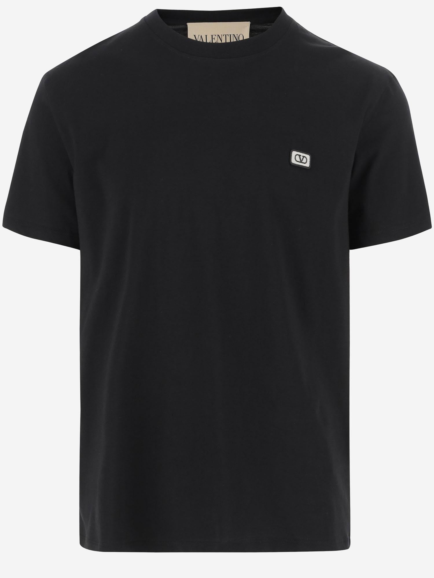 T-SHIRT IN COTONE CON LOGO 7V3MG10V AQ80NO VALENTINO 