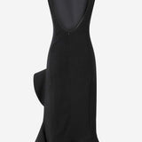 Abito in viscosa stretch con volant 105781 A2Q2Z99 PINKO 