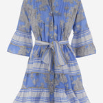 ABITO IN COTONE CON MOTIVO floreale NEWTOILE 04BLUEGREY PEPS CANNES 
