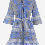 ABITO IN COTONE CON MOTIVO floreale NEWTOILE 04BLUEGREY PEPS CANNES 