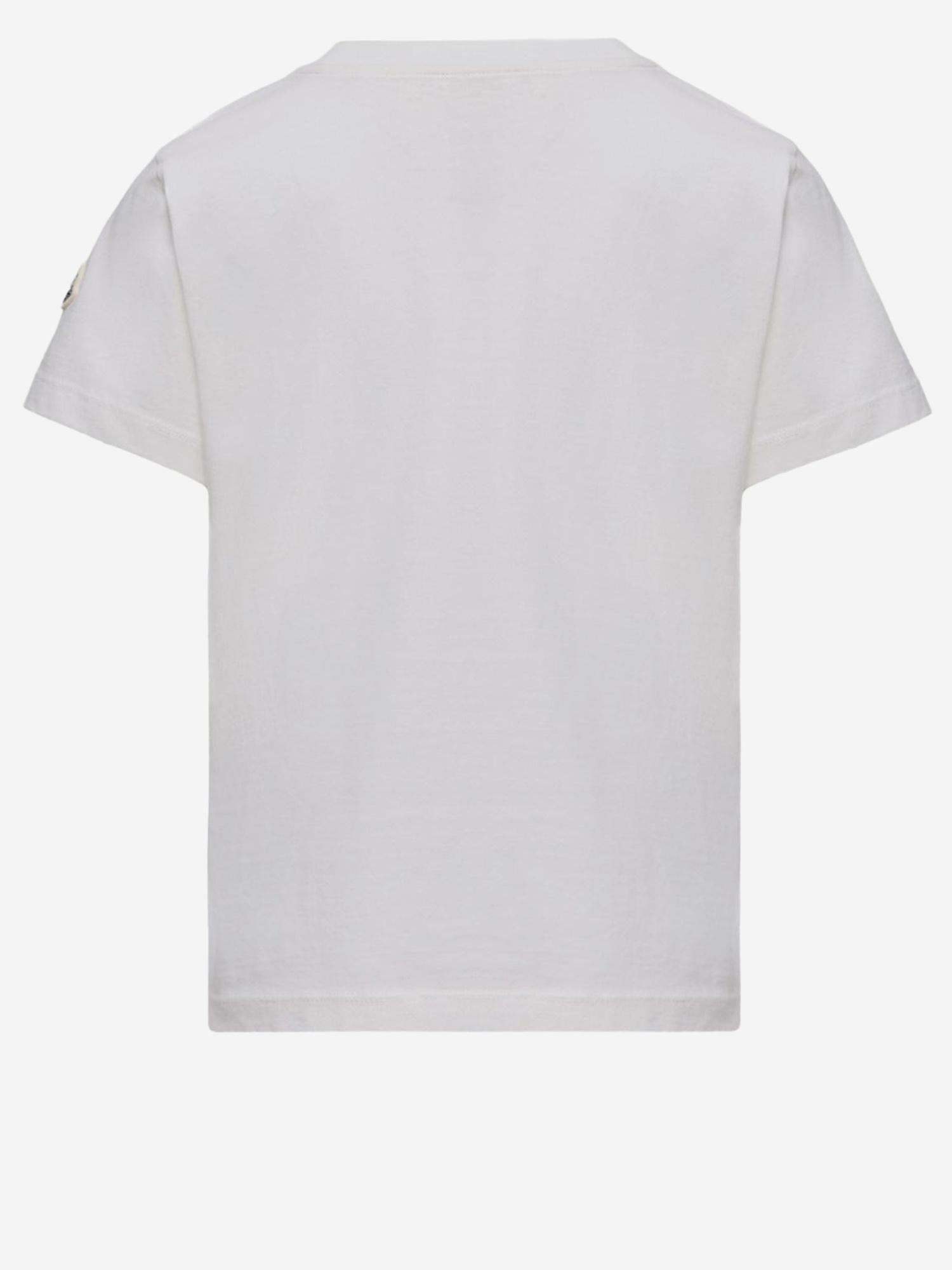 T-shirt in cotone con logo 8C0002589AFV 034 MONCLER ENFANTS 