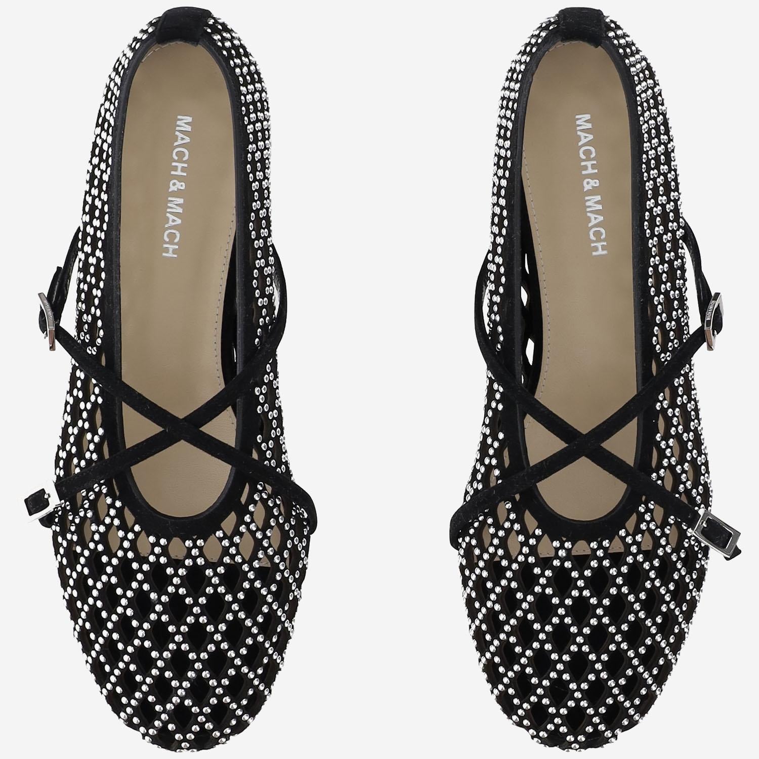 Ballerine in pelle con perline S103710 SUEBLK MACH & MACH 