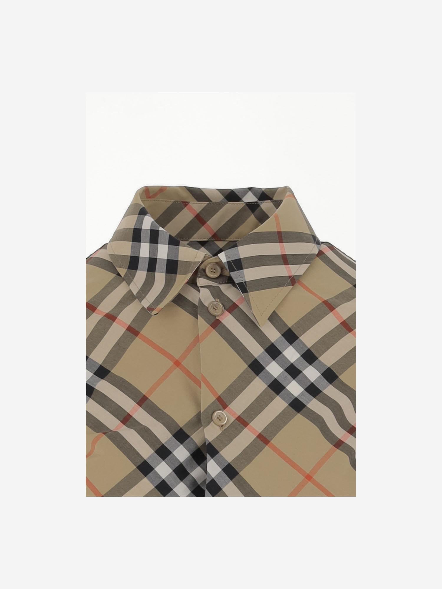 CAMICIA IN COTONE CON MOTIVO CHECK 8122443 SANDIPCHECK BURBERRY 