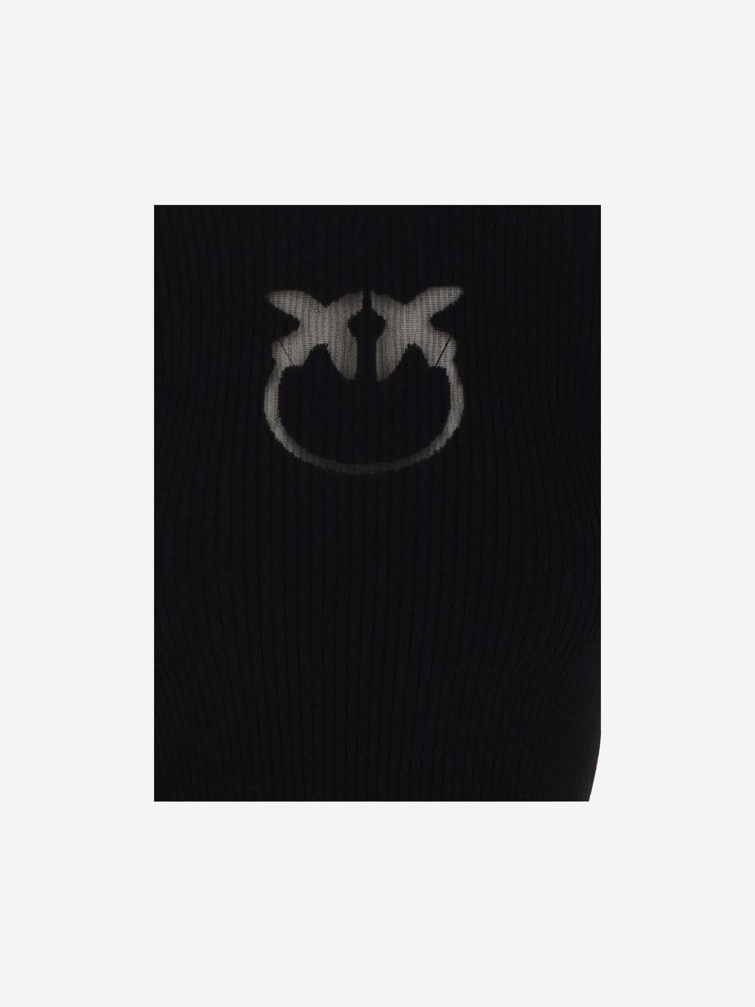 PULLOVER IN MISTO LANA A MANICHE CORTE CON LOGO 102017 A18MZ99 PINKO 