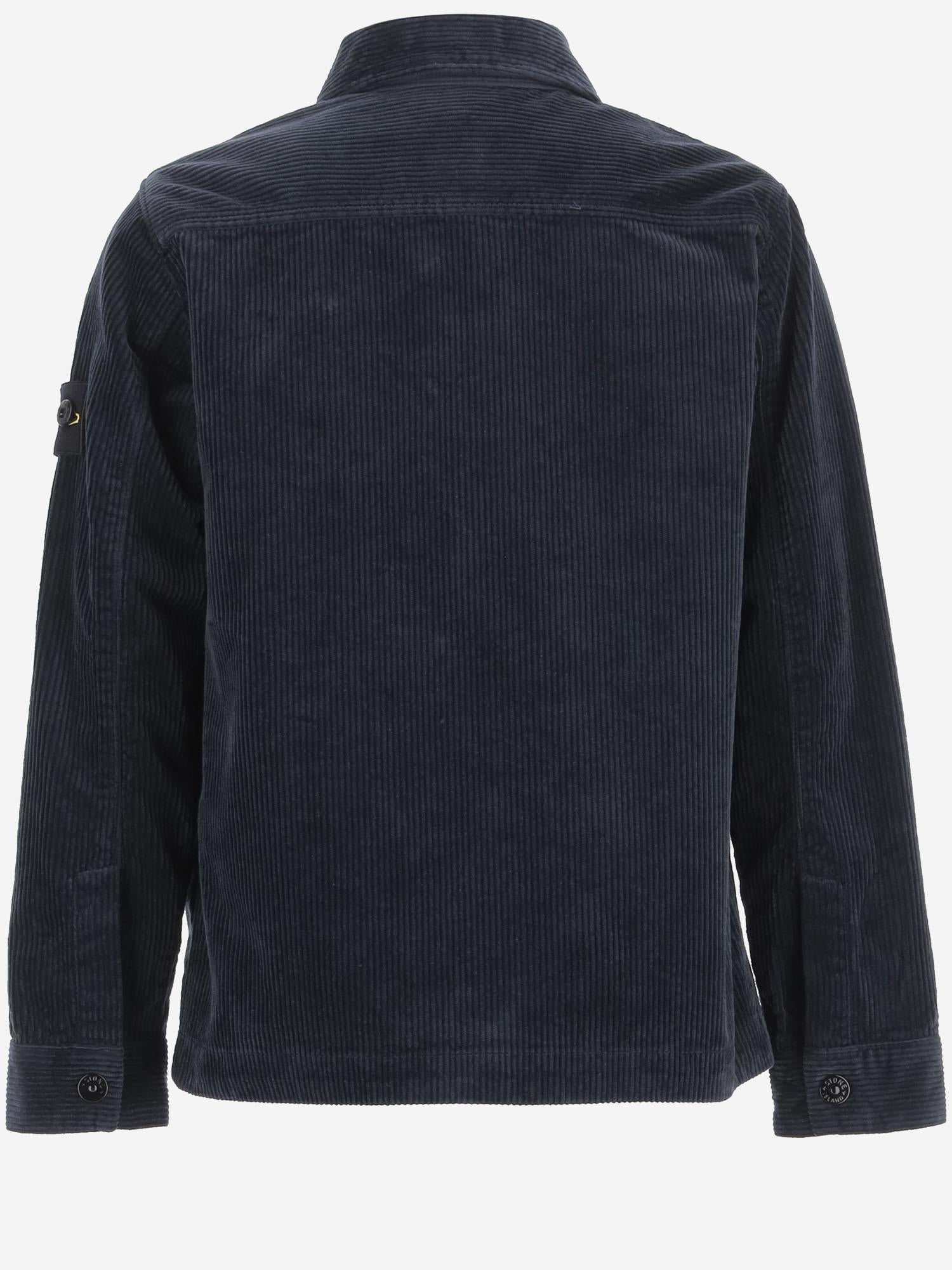 CAMICIA IN VELLUTO DI MISTO COTONE STRETCH 1200003 S0199V0020 STONE ISLAND KIDS 