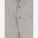 GIACCA MONOPETTO IN MISTO LINO CON MOTIVO CHECK 1SMC22K 340303EA926 TAGLIATORE 