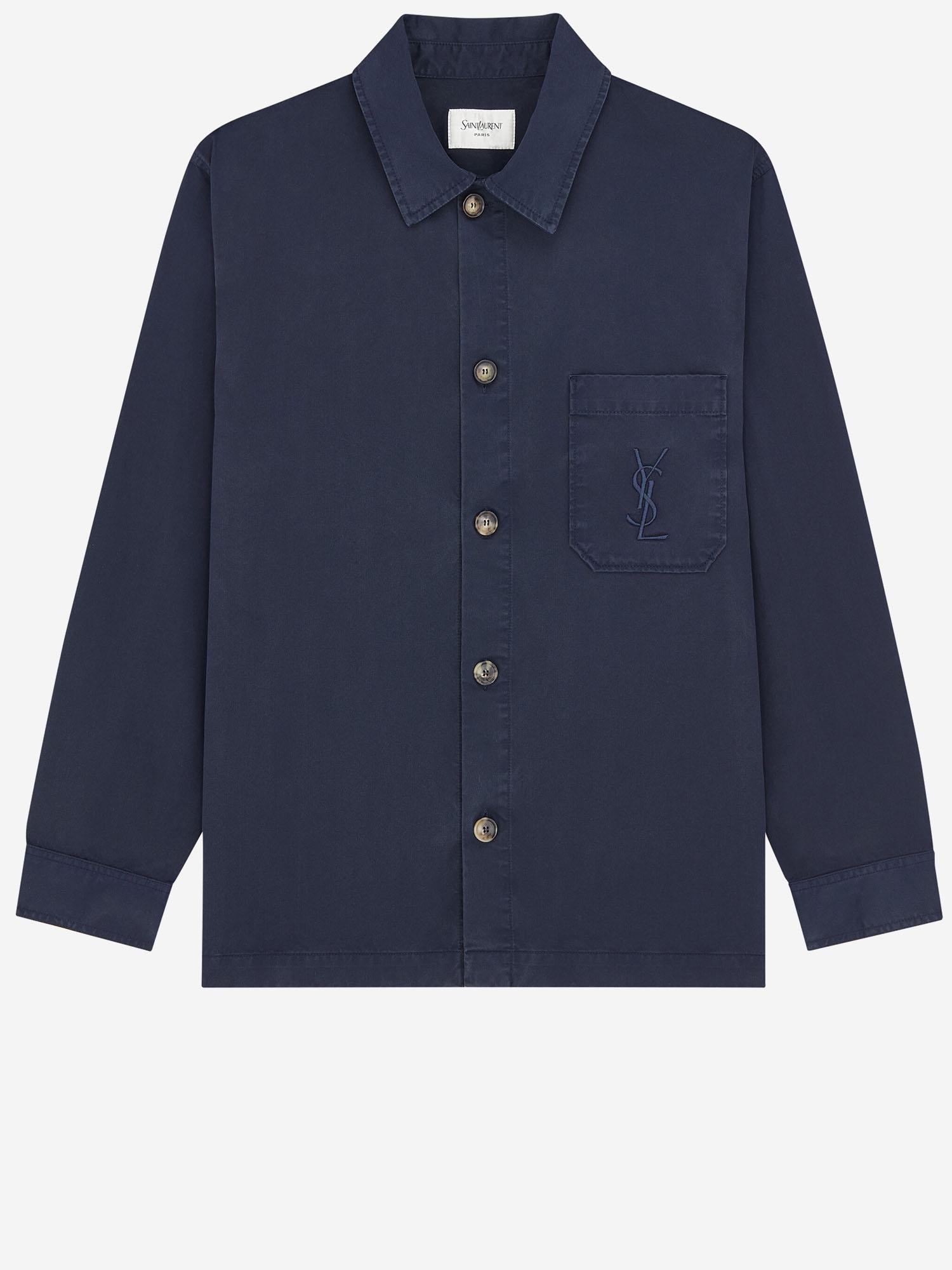 CAMICIA OVER IN COTONE CON RICAMO LOGO 861004 Y04VD5109 SAINT LAURENT 