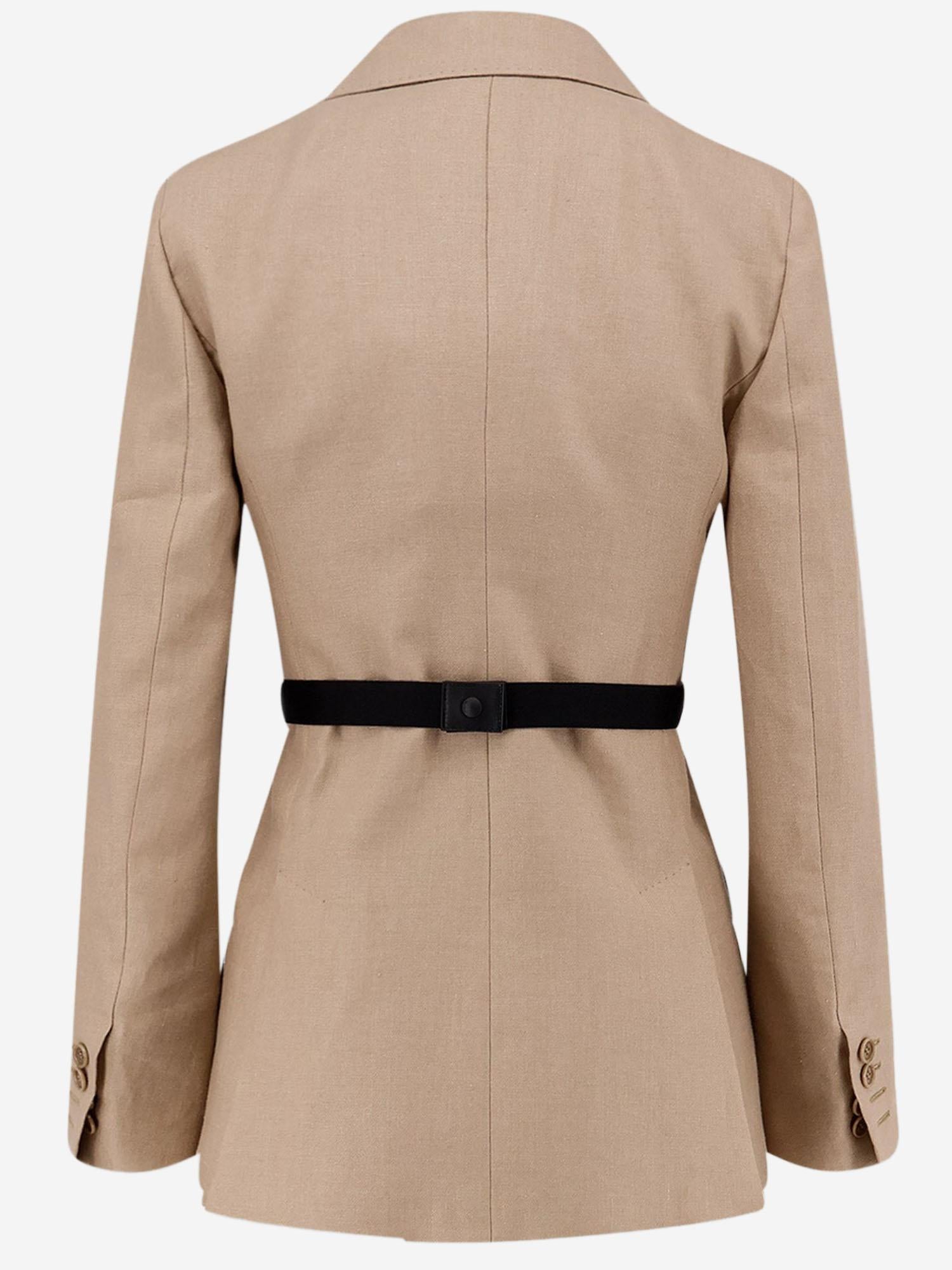 GIACCA IN LINO CON CINTURA A CONTRASTO MXSFIONDA 003 MAX MARA 