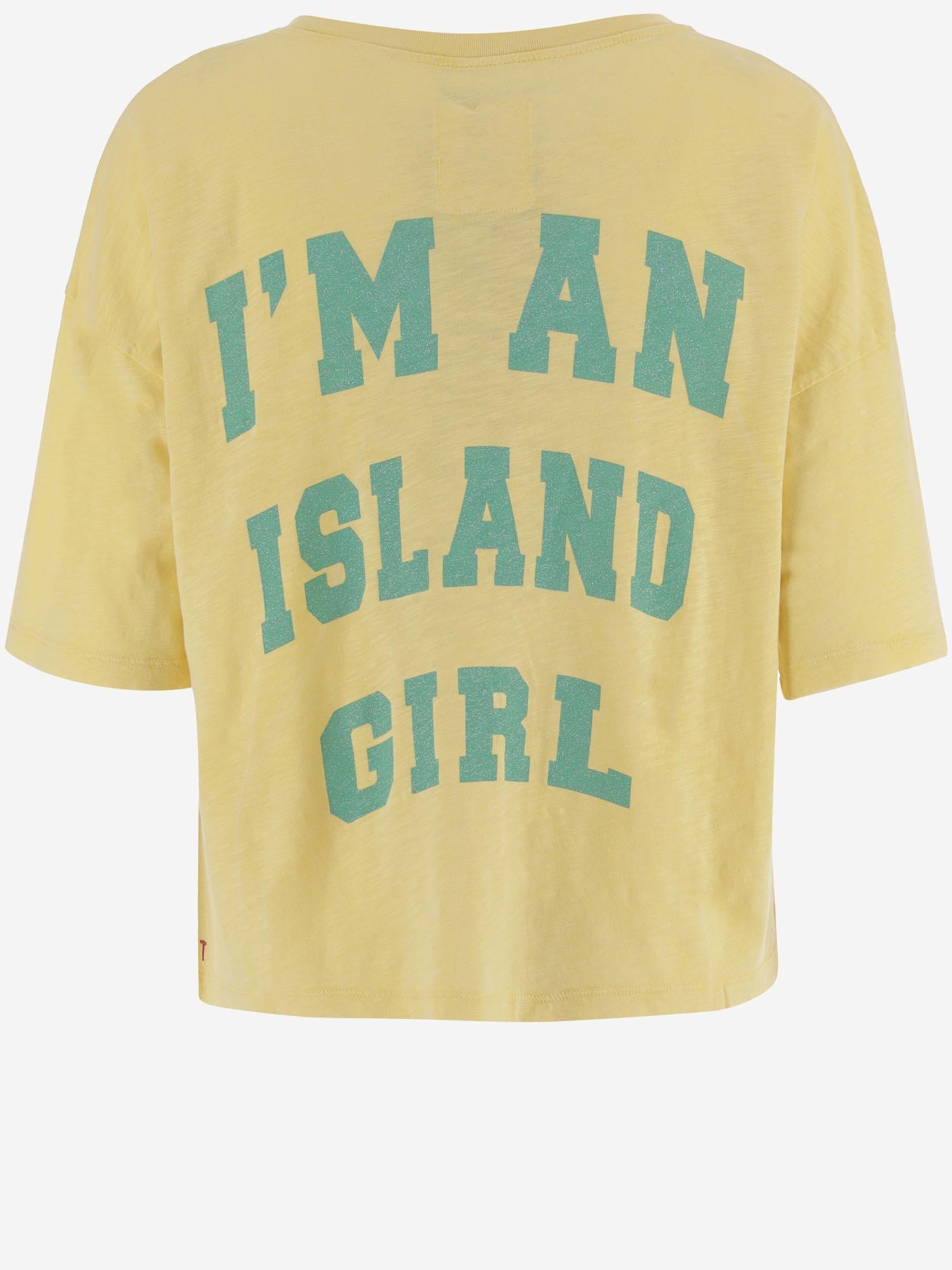 T-SHIRT IN COTONE CON STAMPA LOGO MARGARETH YELLOW ONE TEE 