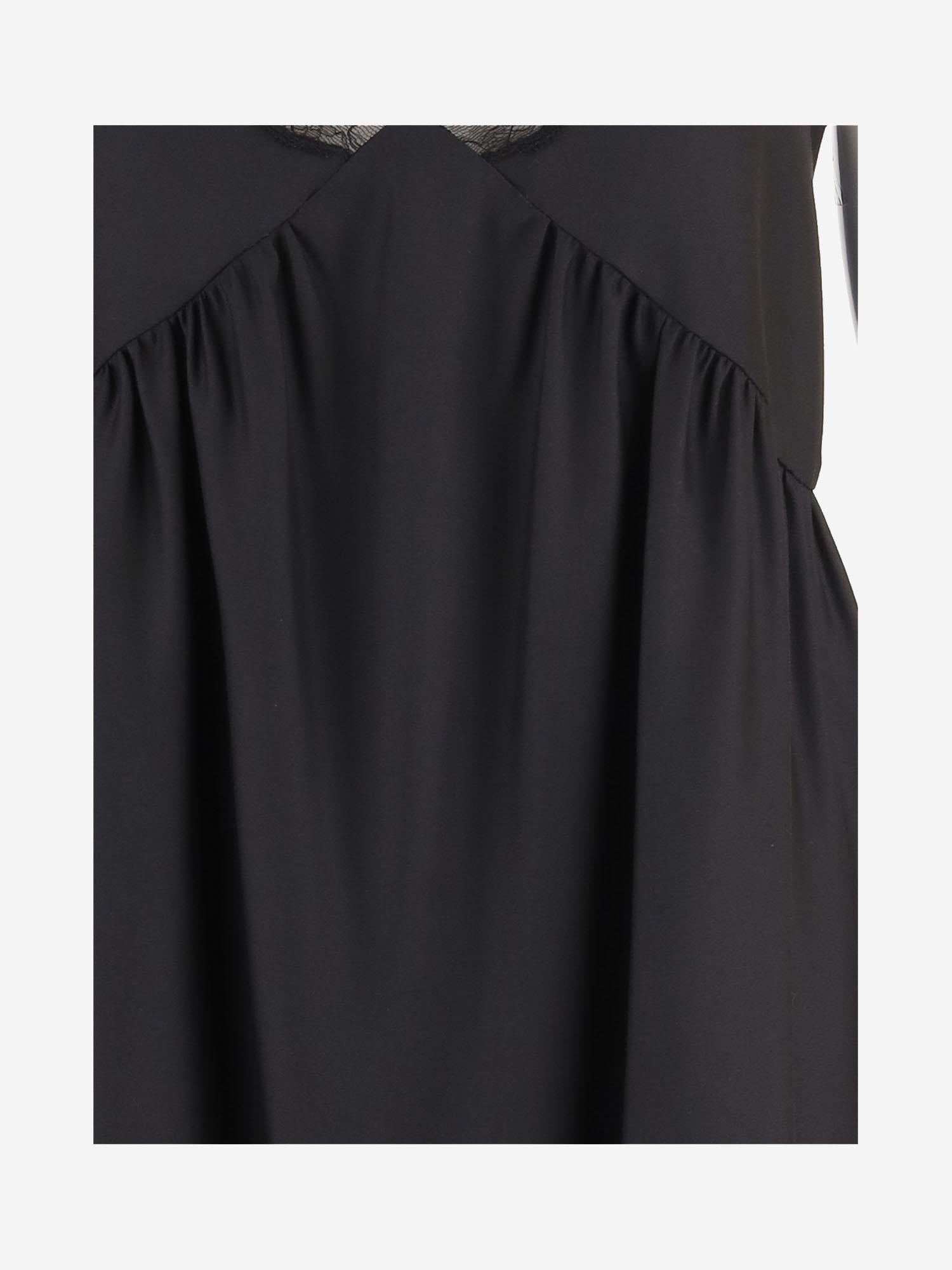 ABITO IN SETA CON DETTAGLIO IN PIZZO 10752W3960 BLK THE ROW 
