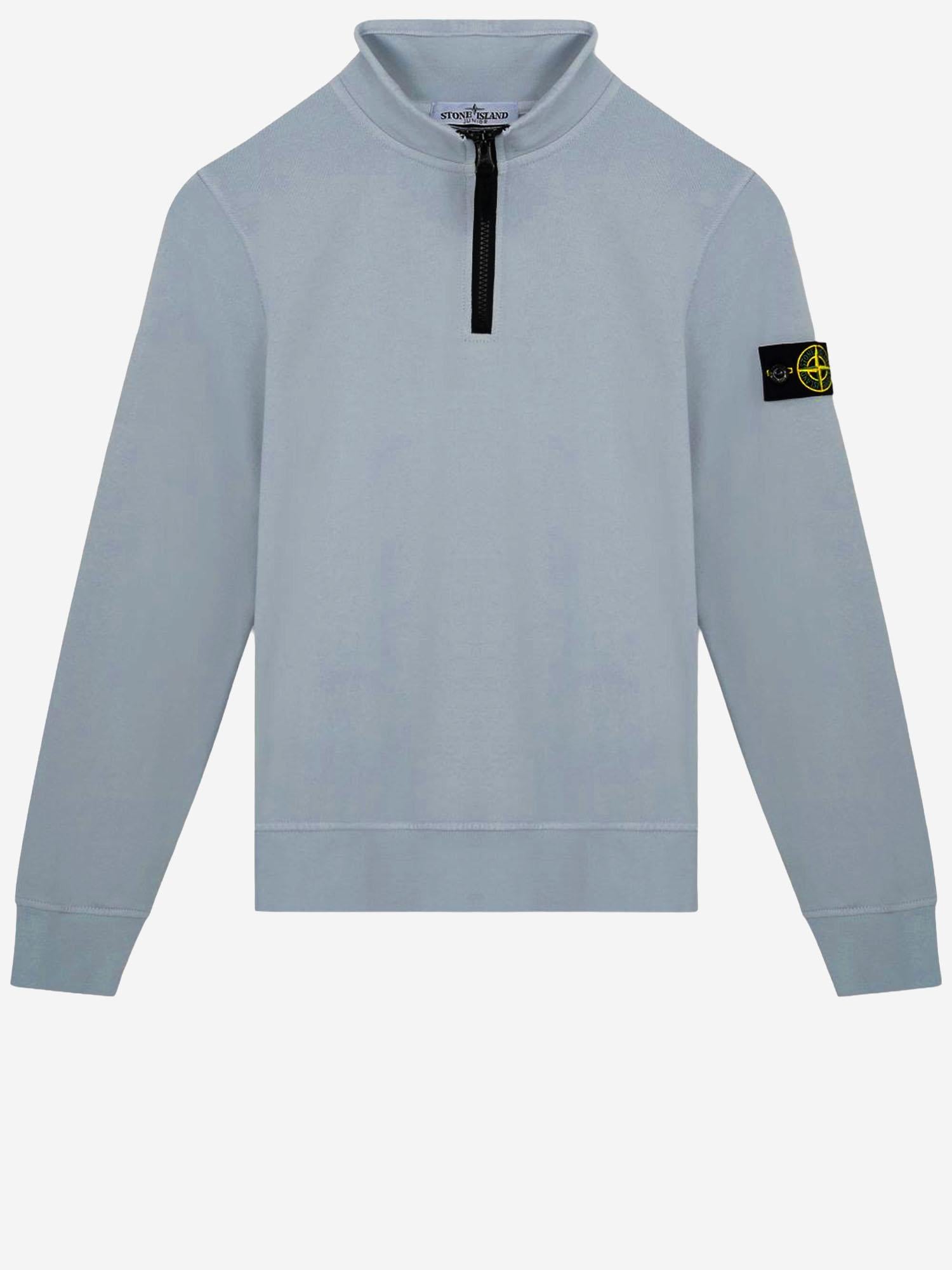PULLOVER IN COTONE CON MEZZA ZIP 6100013 S0040V004A STONE ISLAND KIDS 