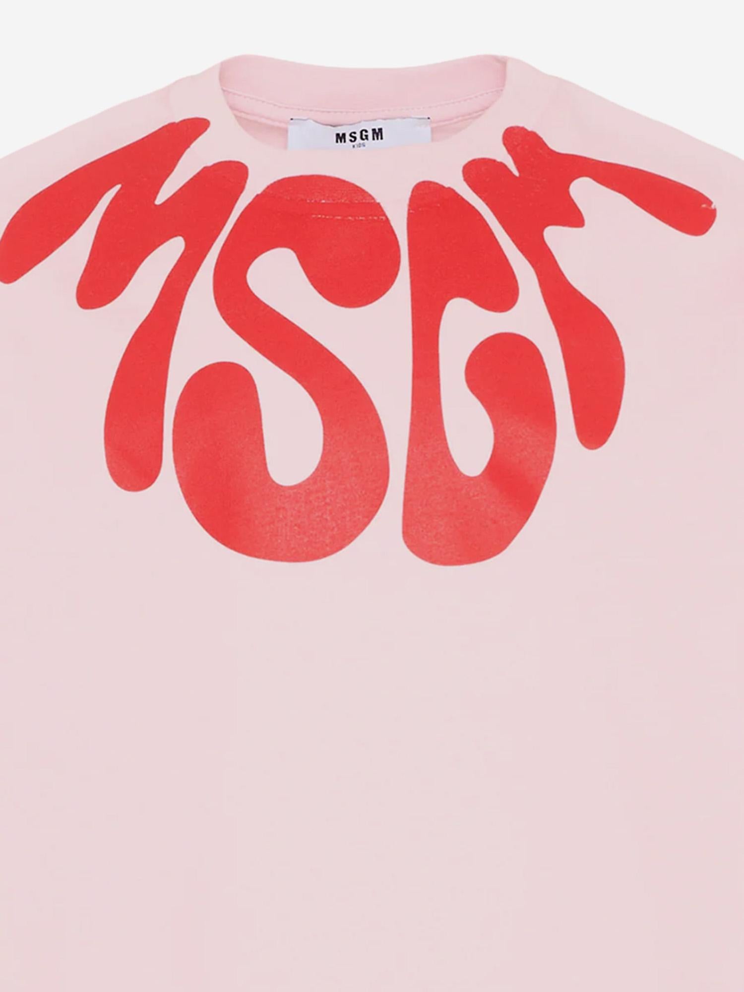 T-SHIRT IN COTONE CON LOGO S6MSJUTH222 MS076 MSGM KIDS 