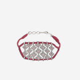 BRACCIALE ARGENTO CON DETTAGLIO GEOMETRICO BRASILIATOURMALINE CHERRY SILVIA BINI GIOIELLI 