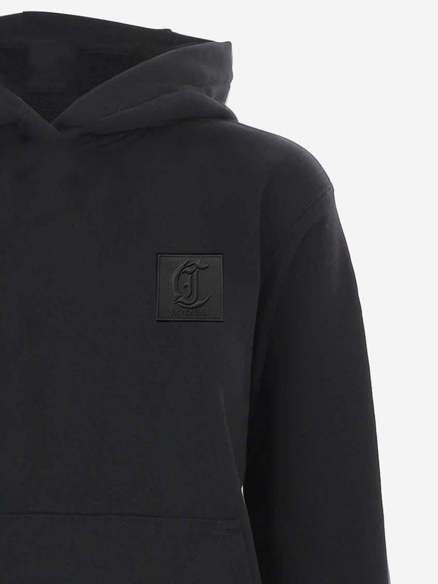FELPA IN COTONE CON CAPPUCCIO E LOGO 80OAIT05 CF500899 JUST CAVALLI 