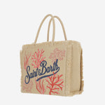 BORSA IN MISTO COTONE CON RICAMO CORALLO E LOGO VANI021 09064L MC2 SAINT BARTH 